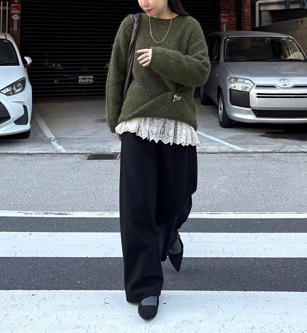 fredy emue「【3回目の追加販売！】レースドッキングロンTシャツ」|Tシャツ・カットソー|