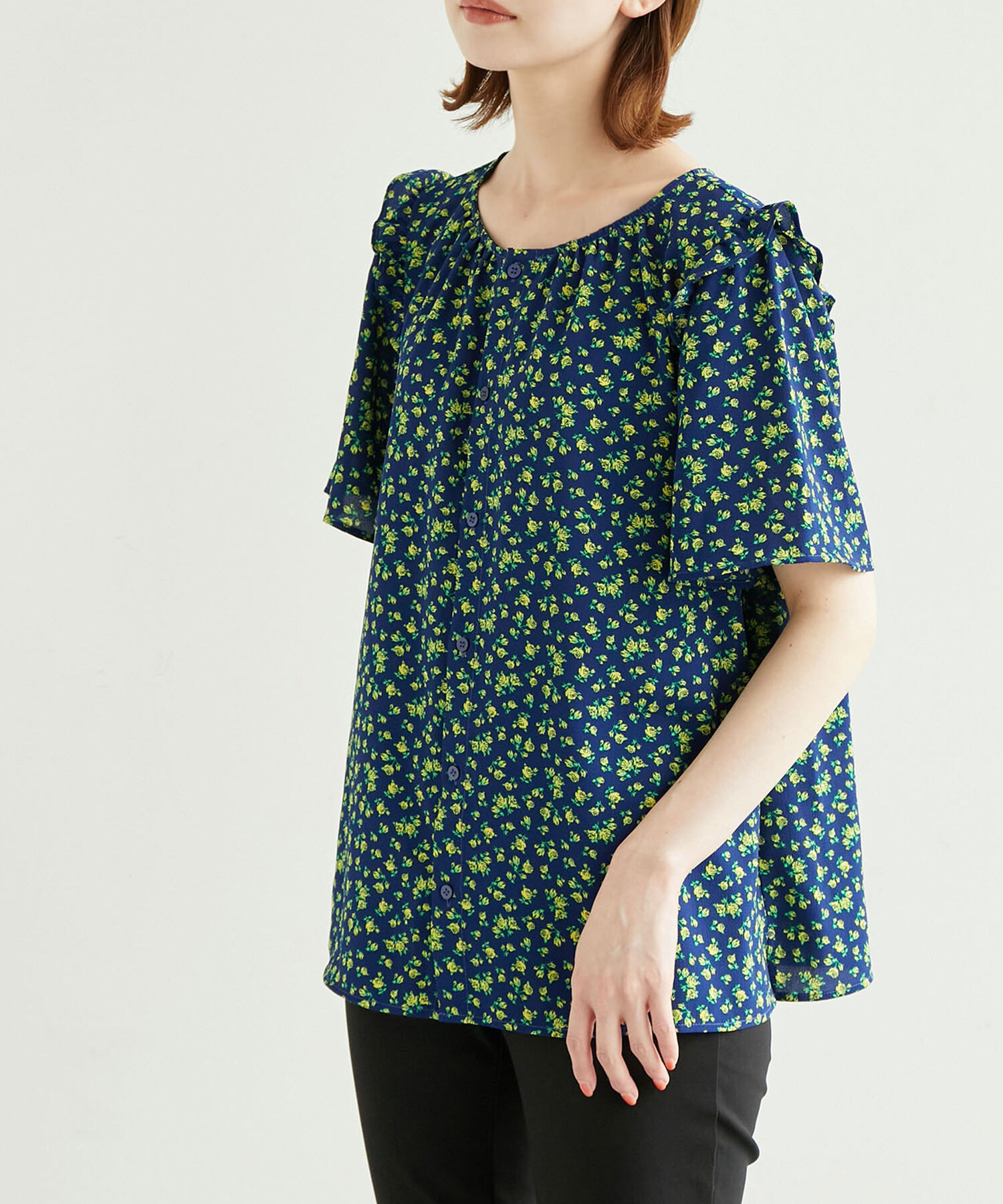 Rope&rsquo;Picnic「アデリアレトロ&times;ROPE' PICNIC/レトロ柄ブラウス」|シャツ・ブラウス|