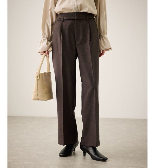 Rope&rsquo;Picnic「裏起毛無地＆チェックアソートワイドパンツ/防シワ」|チノ|