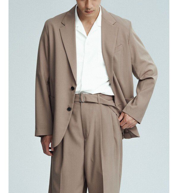 ADAM ET ROPE'「サマーウーステッド ボックスシルエット アンコンジャケット / セットアップ可能」|テーラードジャケット|