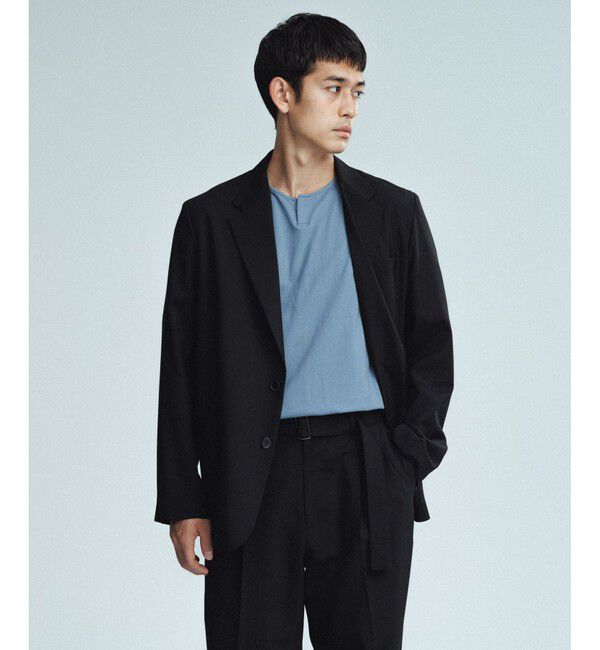 ADAM ET ROPE'「サマーウーステッド ボックスシルエット アンコンジャケット / セットアップ可能」|テーラードジャケット|