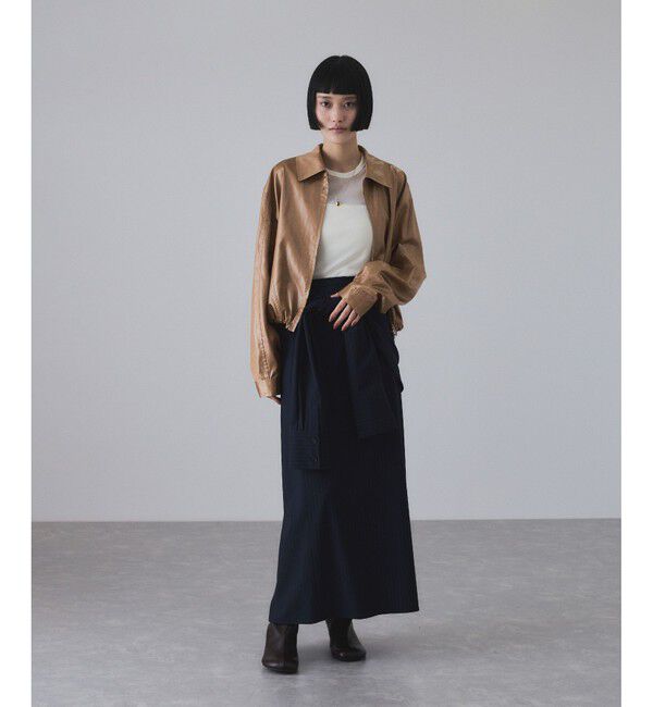 ADAM ET ROPE'「レザーライクサテンブルゾン」|ブルゾン・スタジャン|