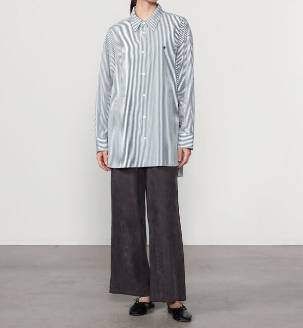 GYMPHLEX「Gymphlex | マルチストライプ レギュラーカラーチュニックシャツ WOMEN」|シャツ・ブラウス|