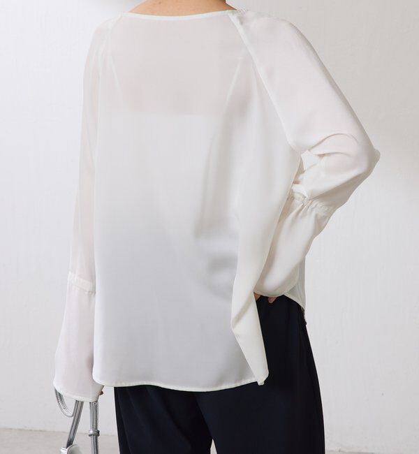  「袖フレアサテンブラウス」|シャツ・ブラウス|