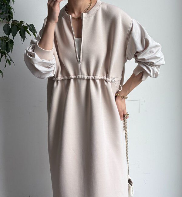  「袖異素材切替ダンボールワンピース」|ワンピース|