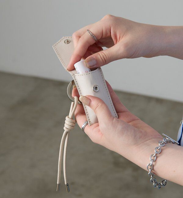  「【再値下げ】リップポーチ付きレザーチャーム」|チャーム・キーホルダー|