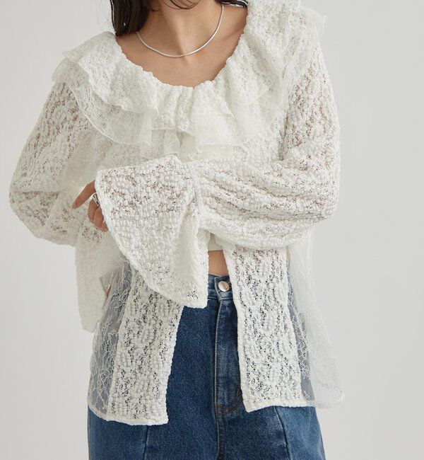  「レース切替ブラウス」|シャツ・ブラウス|