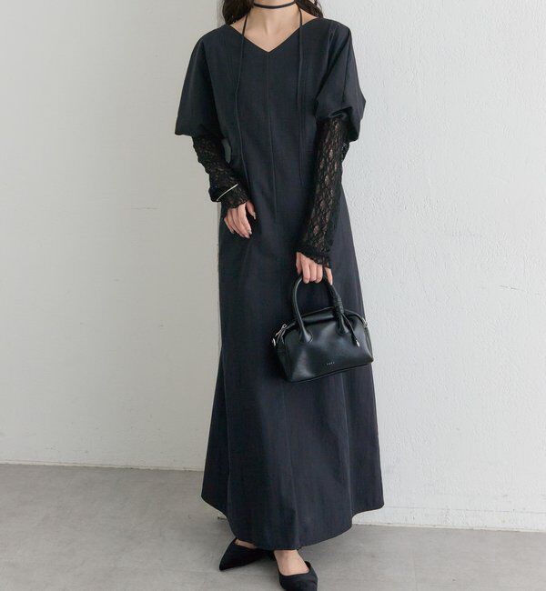  「パフレーススリーブワンピース」|ワンピース|ブラック