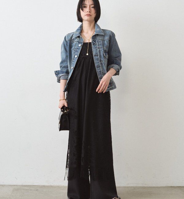  「レースキャミワンピース」|ワンピース|ブラック