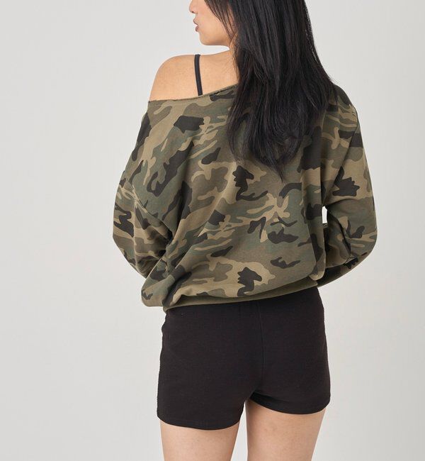  「FRONT EYELET OFF-SHOULDER SWEATSHIRT」|Tシャツ・カットソー|