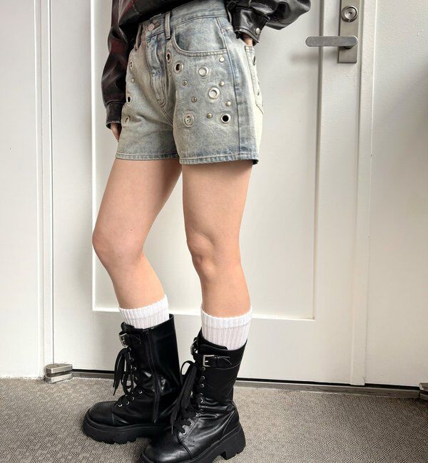  「EYELET DENIM SHORTS」|デニム|