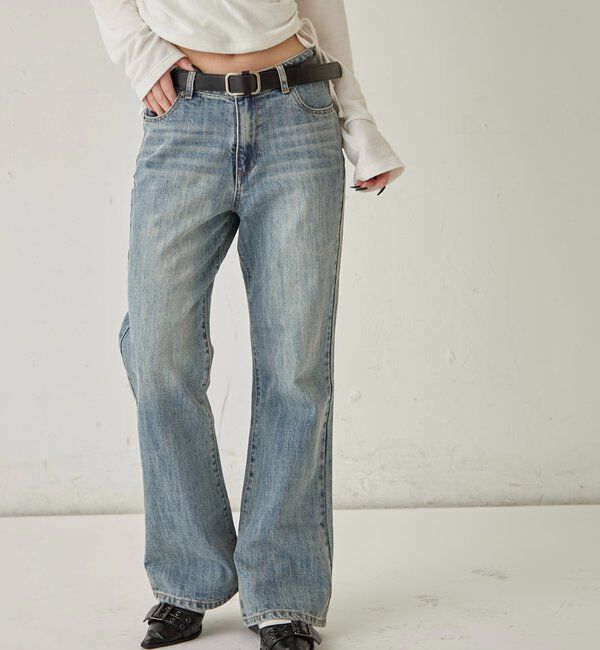  「DENIM TIGHT FLARE PANTS」|デニム|
