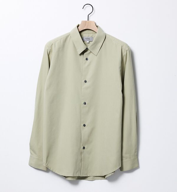 ABAHOUSE「【リラックスフィット】ピーチサテン レギュラーカラーシャツ【予約】」|シャツ・ブラウス|イエロー