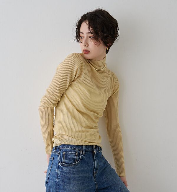 Rouge vif「防縮Wシアータートルリブニット」|ニット・セーター|