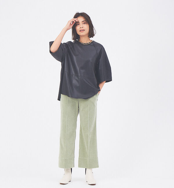 qualite「エコレザーブラウス」|シャツ・ブラウス|