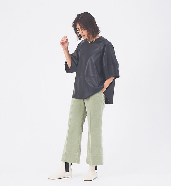 qualite「エコレザーブラウス」|シャツ・ブラウス|