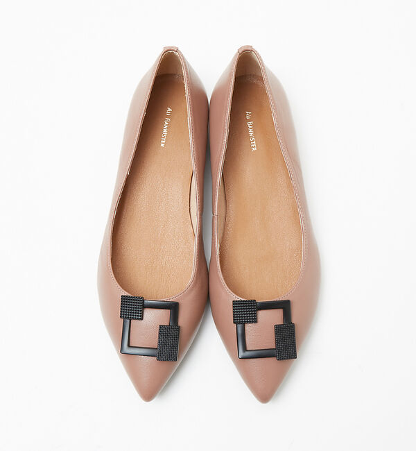 AU BANNISTER「スクエアモチーフフラットパンプス」|パンプス|