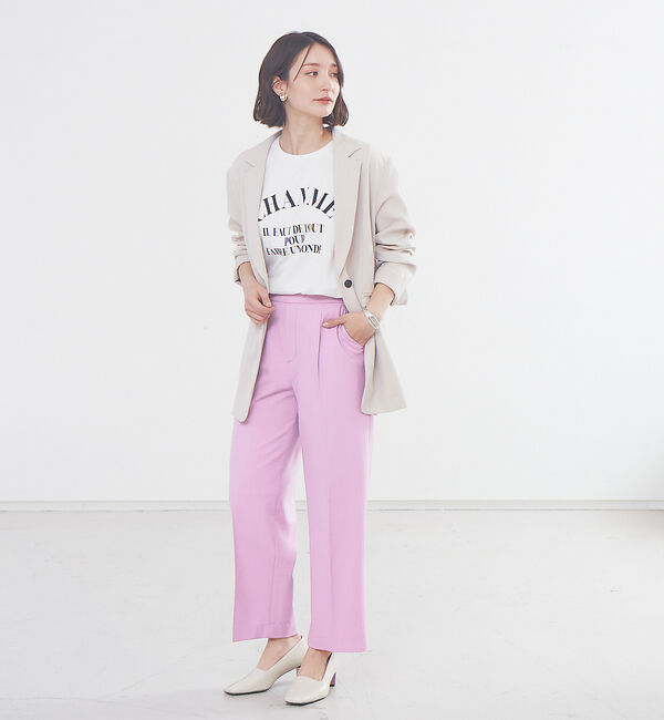 abahouse mavie「春夏素材【感嘆パンツ】リネン混セミワイドパンツ」|その他|