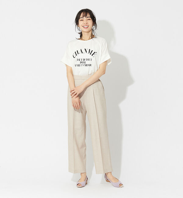 abahouse mavie「春夏素材【感嘆パンツ】リネン混セミワイドパンツ」|その他|