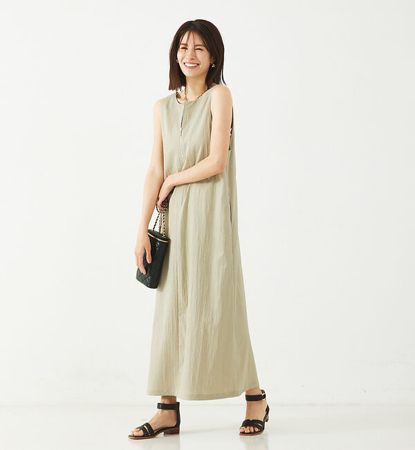 abahouse mavie「【大人のいちまんワンピ】UネックZIP2WAYワンピース」|ワンピース|