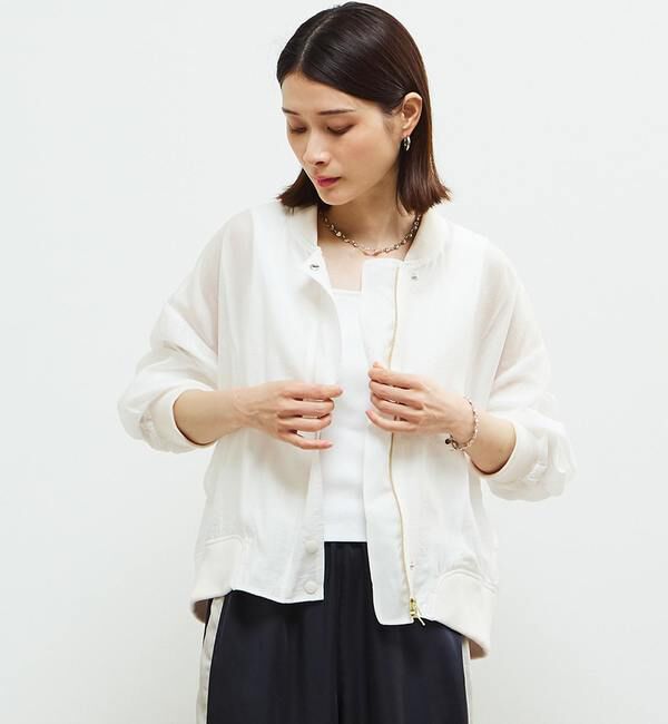 Soffitto「シアーブルゾン」|ブルゾン・スタジャン|ホワイト