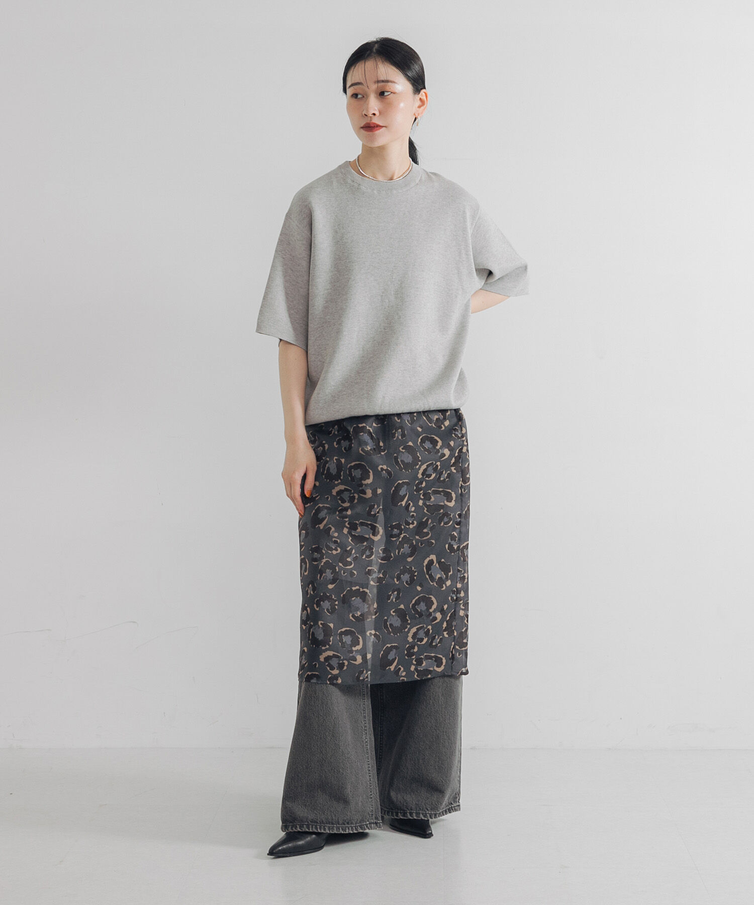 URBAN RESEARCH「レオパードプリントレイヤードスカート」|スカート|