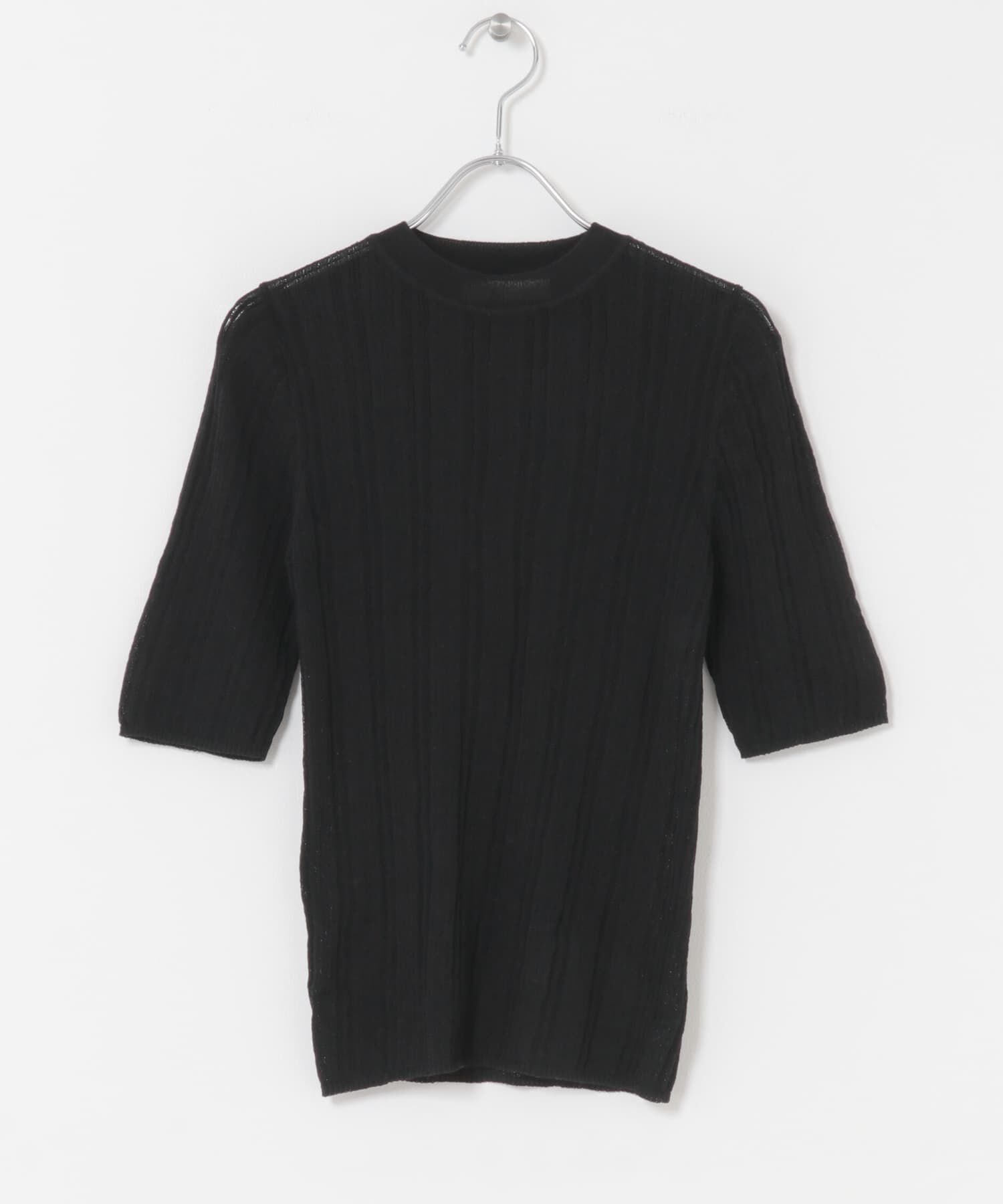 URBAN RESEARCH ROSSO「F by ROSSO　シアーリブ5分袖ニット」|ニット・セーター|