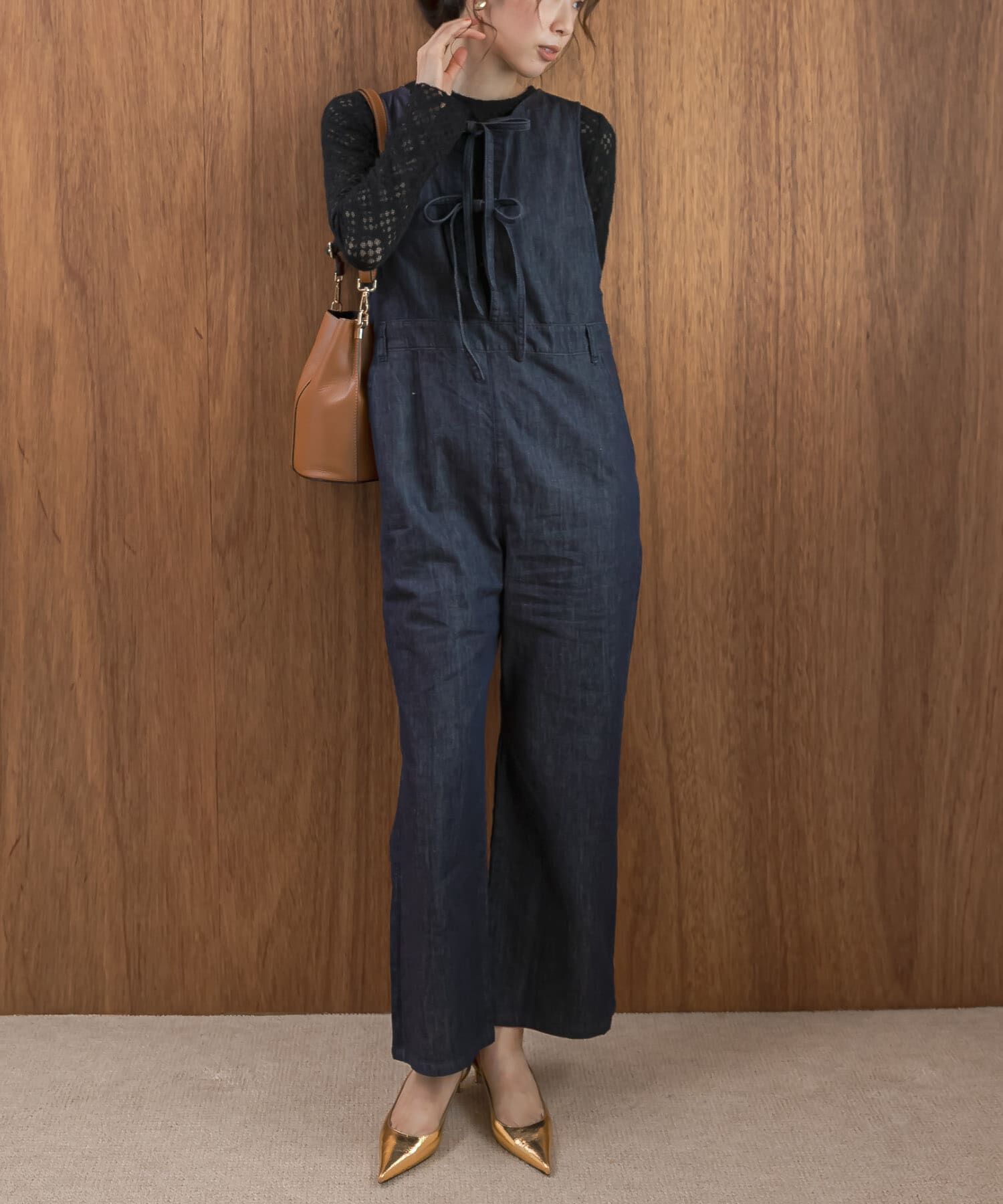 URBAN RESEARCH ROSSO「F by ROSSO　デニムリボンオールインワン」|スカート|