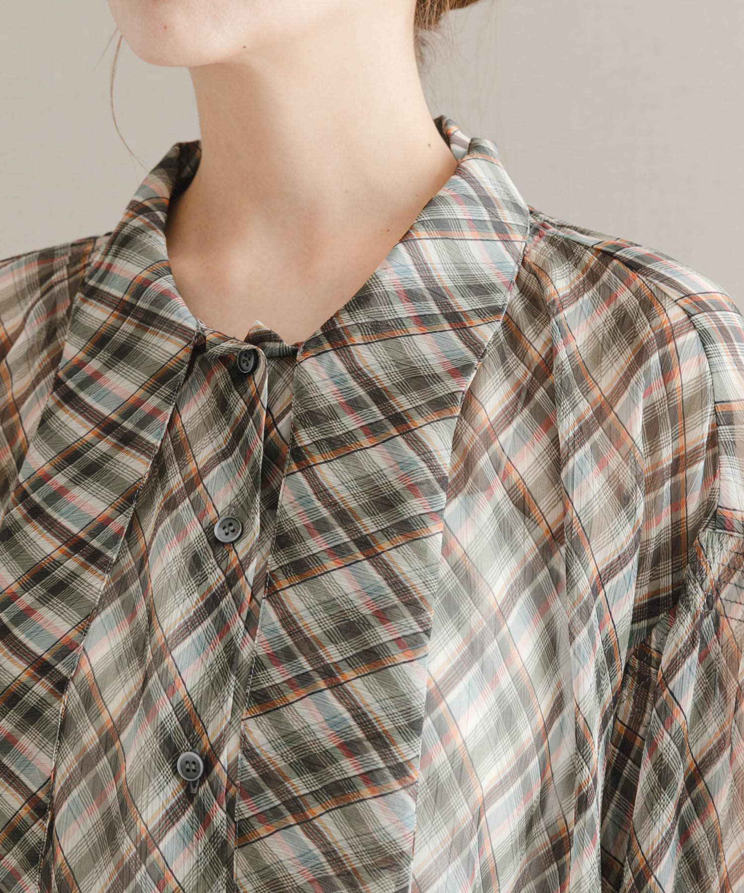 URBAN RESEARCH ROSSO「チェックボウタイボリュームブラウス」|シャツ・ブラウス|