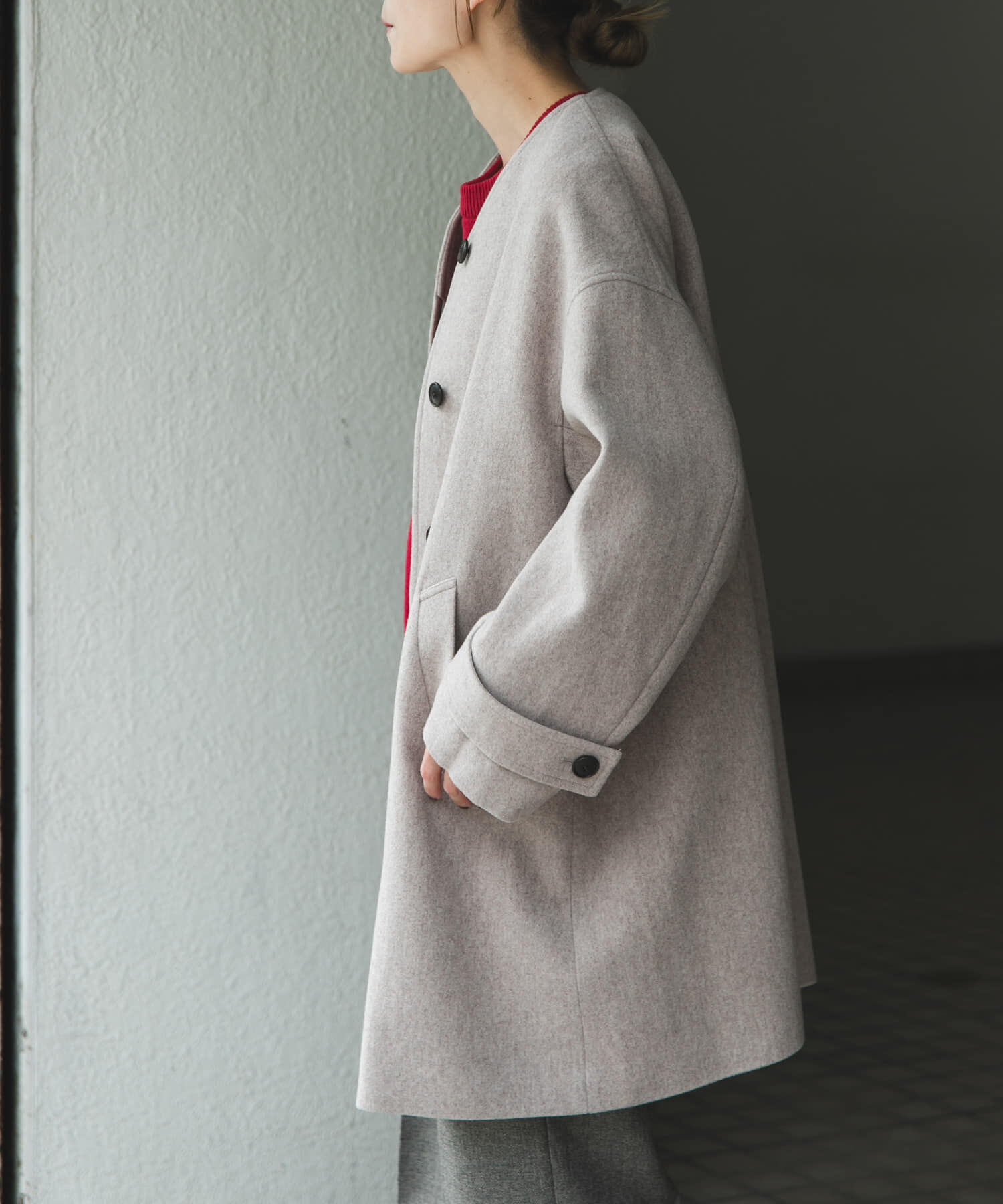 FORK&SPOON ウールノーカラーコート（URBAN RESEARCH DOORS）｜ルミネ