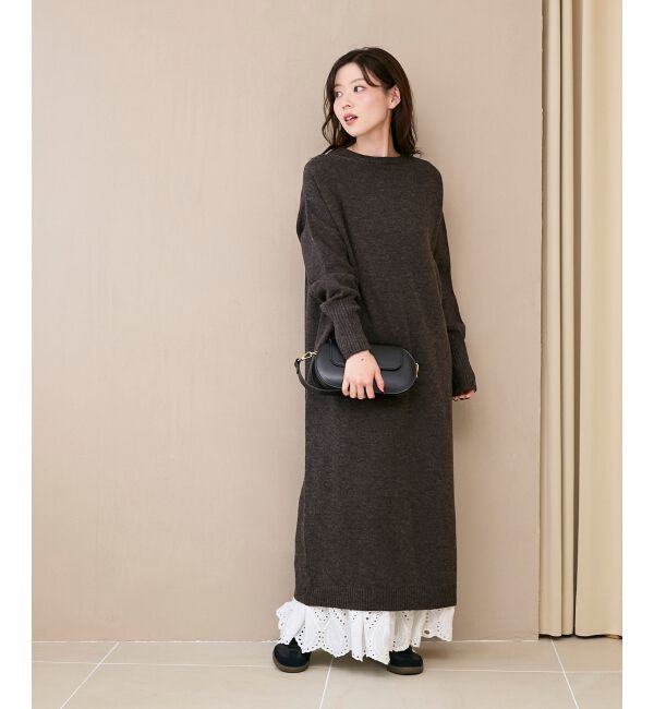  「ネックが選べるニットワンピース」|ワンピース|