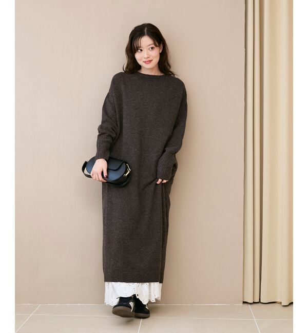  「ネックが選べるニットワンピース」|ワンピース|