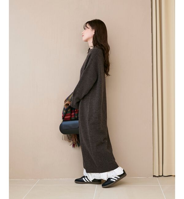  「ネックが選べるニットワンピース」|ワンピース|