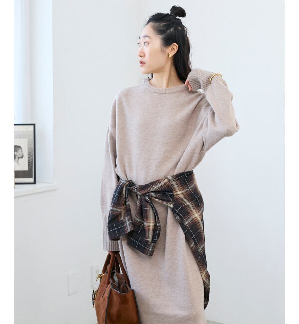  「ネックが選べるニットワンピース」|ワンピース|