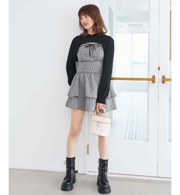  「フードボレロ&times;ミニキャミワンピセット」|ワンピース|