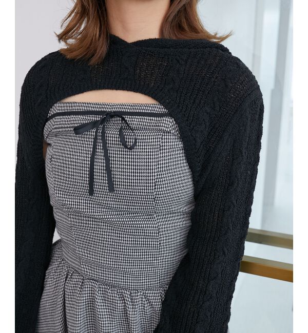  「フードボレロ&times;ミニキャミワンピセット」|ワンピース|