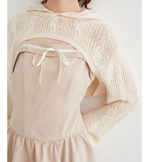  「フードボレロ&times;ミニキャミワンピセット」|ワンピース|