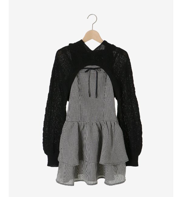  「フードボレロ&times;ミニキャミワンピセット」|ワンピース|