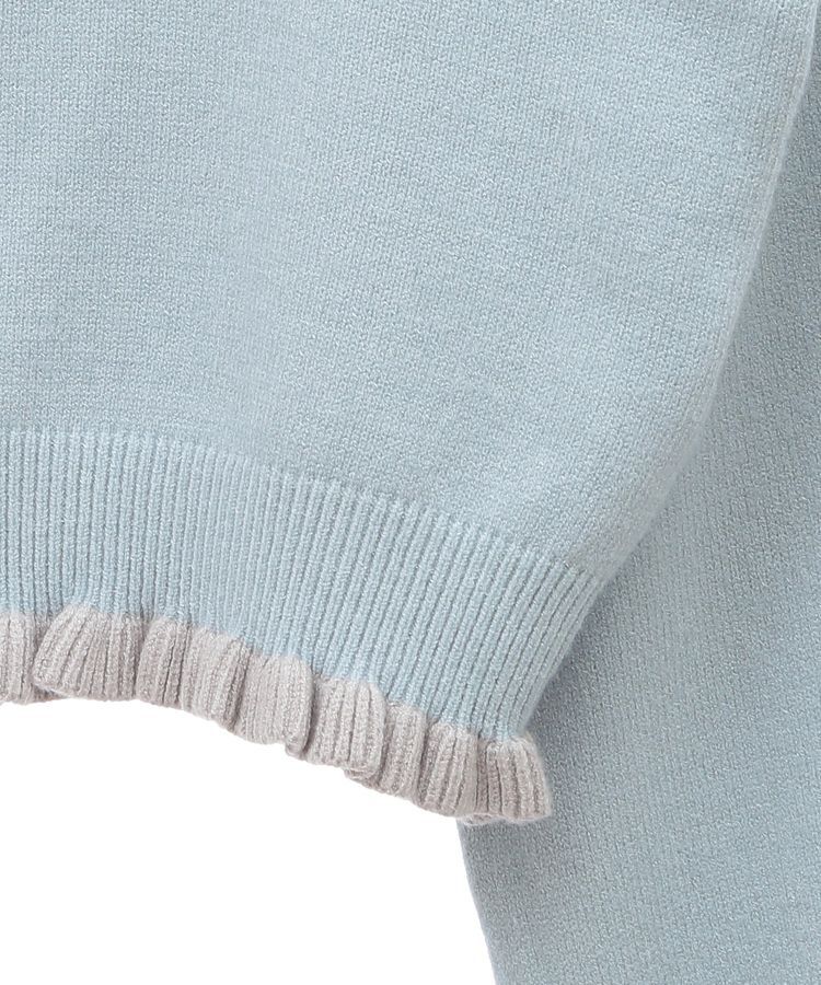 earth music&ecology「配色フリルカラーニットプルオーバー」|ニット・セーター|