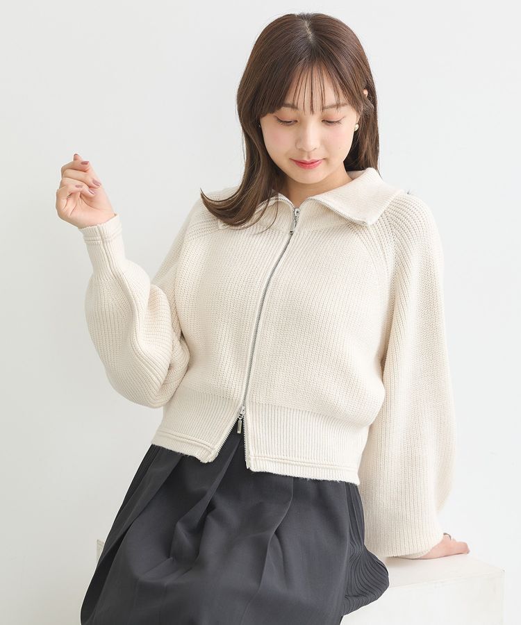 earth music&ecology「BIGカラージップカーディガン」|カーディガン|Ivory