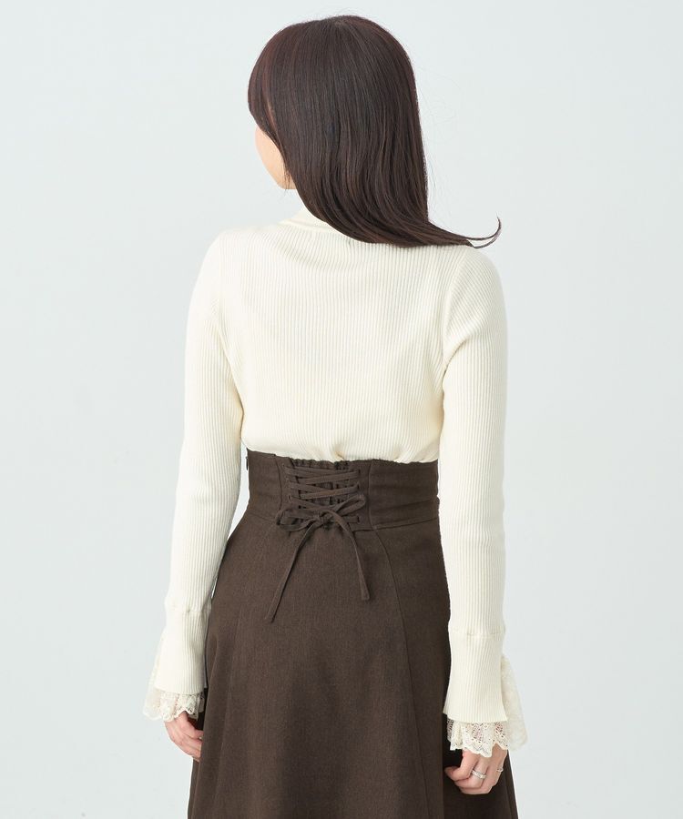 earth music&ecology「スリットレーススリーブプルオーバー」|ニット・セーター|