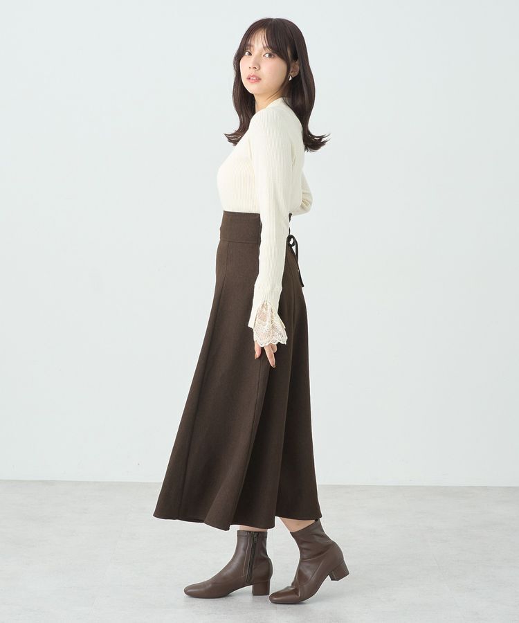 earth music&ecology「スリットレーススリーブプルオーバー」|ニット・セーター|