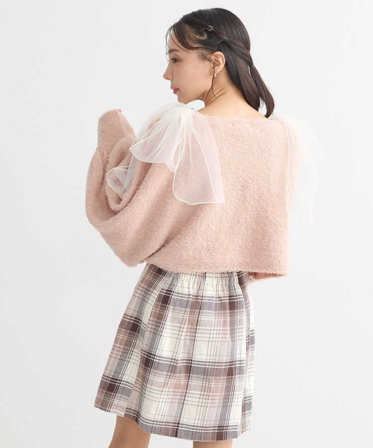 earth music&ecology「チュール肩リボンニットプルオーバー」|ニット・セーター|