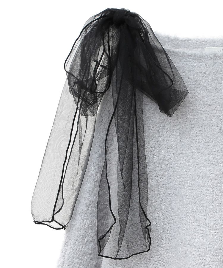 earth music&ecology「チュール肩リボンニットプルオーバー」|ニット・セーター|