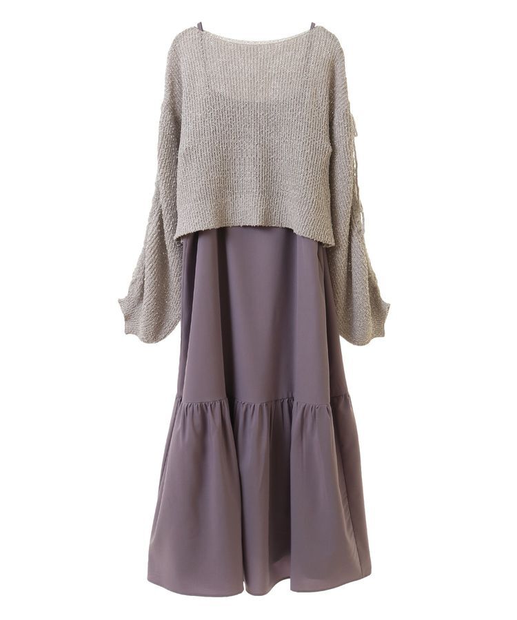 earth music&ecology「SET2点透かしニット＋キャミワンピース」|ワンピース|