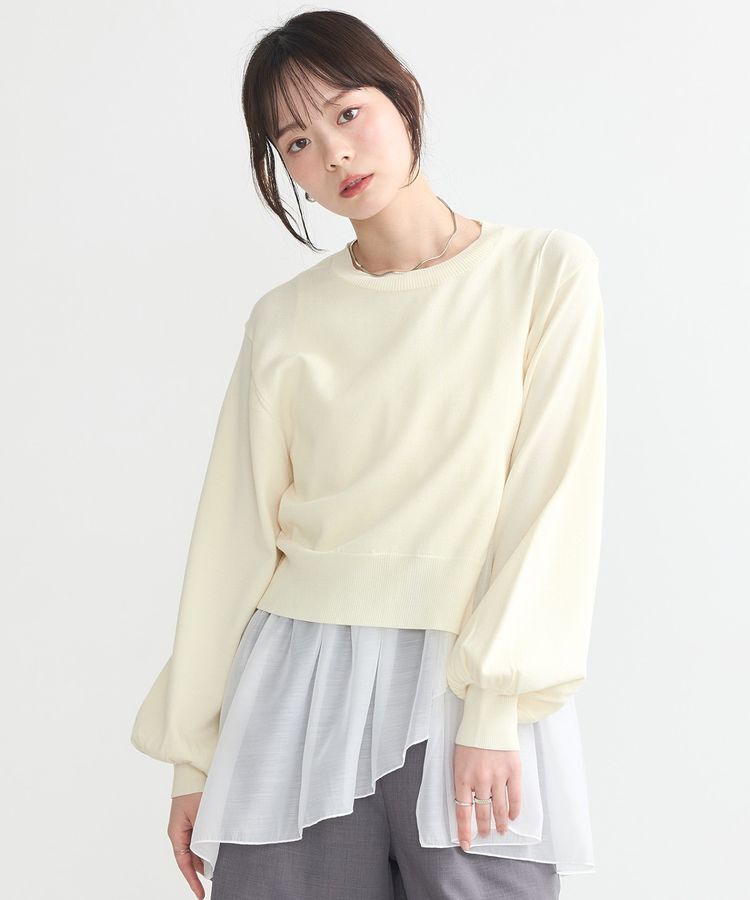 earth music&ecology「SET2点サイドスリットニット＋フレアタンク」|ニット・セーター|Ivory