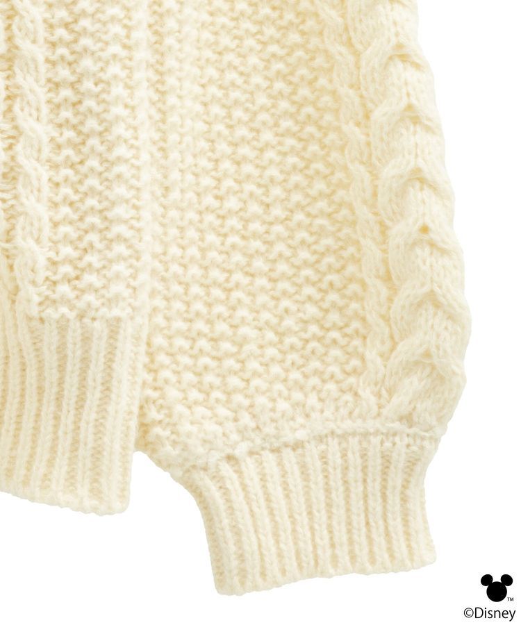 earth music&ecology「Disney/ポイントミッキーケーブルニット」|ニット・セーター|