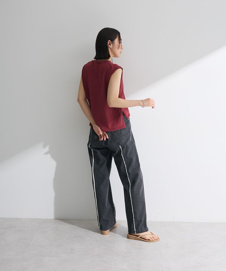 Green Parks「・Petit Fleur ノースリリネンライクニット」|ニット・セーター|