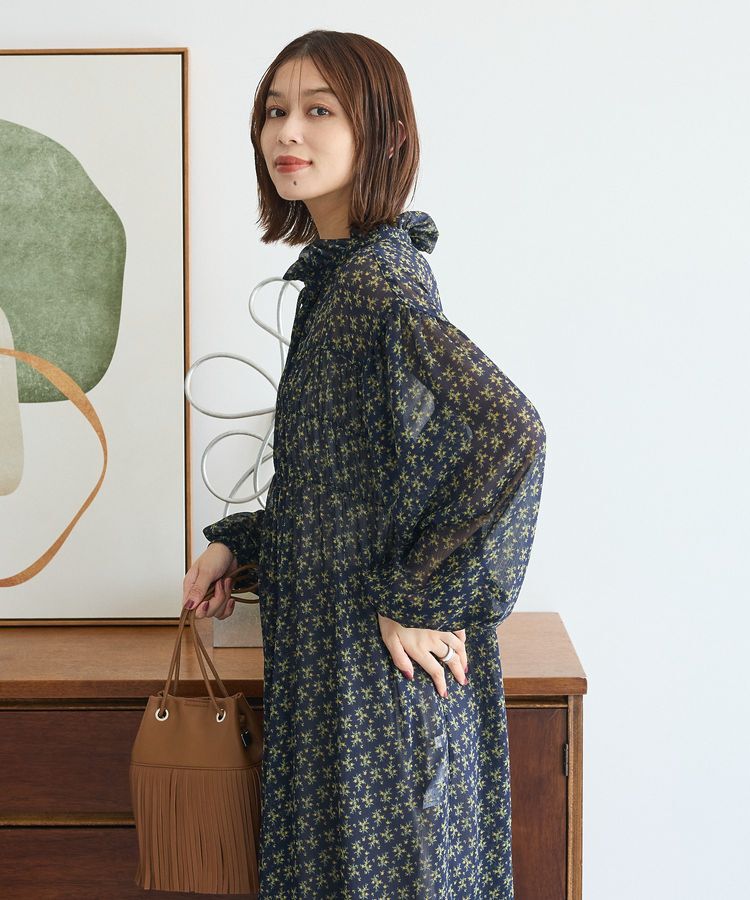 Green Parks「花柄シフォン楊柳ワンピース」|ワンピース|