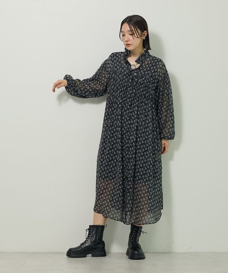 Green Parks「花柄シフォン楊柳ワンピース」|ワンピース|